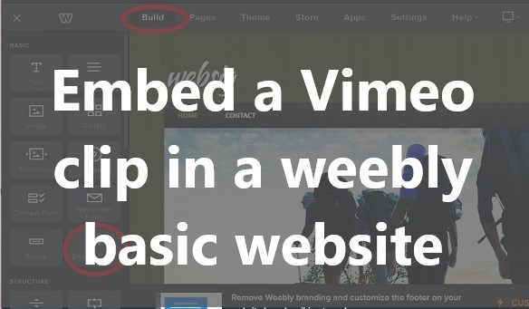 How To add Vimeo to your weebly website